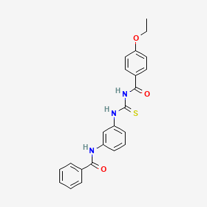 molecular formula C23H21N3O3S B3675699 4-ethoxy-N-({3-[(phenylcarbonyl)amino]phenyl}carbamothioyl)benzamide 