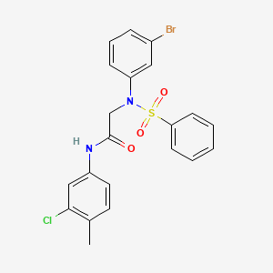 2-[N-(benzenesulfonyl)-3-bromoanilino]-N-(3-chloro-4-methylphenyl)acetamide