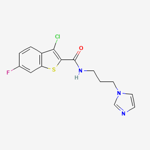 3-chloro-6-fluoro-N-[3-(1H-imidazol-1-yl)propyl]-1-benzothiophene-2-carboxamide