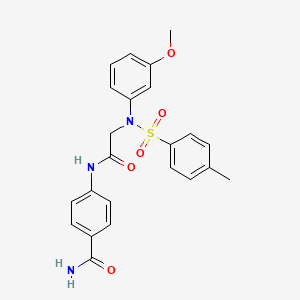 4-({N-(3-methoxyphenyl)-N-[(4-methylphenyl)sulfonyl]glycyl}amino)benzamide