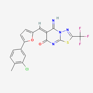 6-{[5-(3-chloro-4-methylphenyl)-2-furyl]methylene}-5-imino-2-(trifluoromethyl)-5,6-dihydro-7H-[1,3,4]thiadiazolo[3,2-a]pyrimidin-7-one