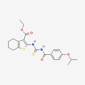 Ethyl 2-[({[4-(propan-2-yloxy)phenyl]carbonyl}carbamothioyl)amino]-4,5,6,7-tetrahydro-1-benzothiophene-3-carboxylate