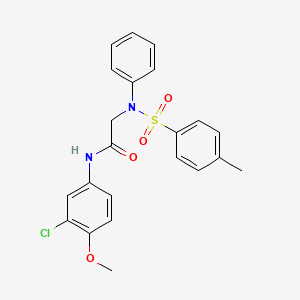 molecular formula C22H21ClN2O4S B3675931 N~1~-(3-chloro-4-methoxyphenyl)-N~2~-[(4-methylphenyl)sulfonyl]-N~2~-phenylglycinamide 