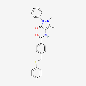 N-(1,5-dimethyl-3-oxo-2-phenyl-2,3-dihydro-1H-pyrazol-4-yl)-4-[(phenylthio)methyl]benzamide