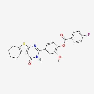 2-methoxy-4-(4-oxo-3,4,5,6,7,8-hexahydro[1]benzothieno[2,3-d]pyrimidin-2-yl)phenyl 4-fluorobenzoate