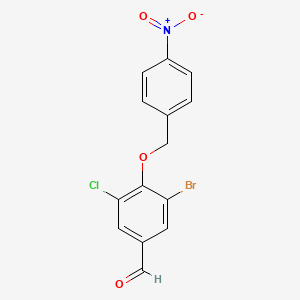 3-bromo-5-chloro-4-[(4-nitrobenzyl)oxy]benzaldehyde