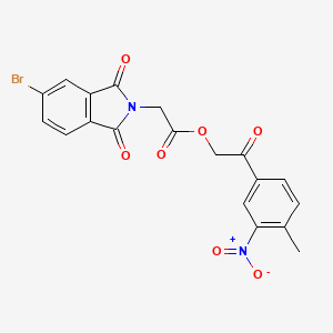 molecular formula C19H13BrN2O7 B3676105 2-(4-methyl-3-nitrophenyl)-2-oxoethyl (5-bromo-1,3-dioxo-1,3-dihydro-2H-isoindol-2-yl)acetate 