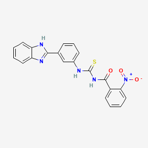 N-({[3-(1H-benzimidazol-2-yl)phenyl]amino}carbonothioyl)-2-nitrobenzamide