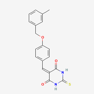 molecular formula C19H16N2O3S B3676141 5-{4-[(3-methylbenzyl)oxy]benzylidene}-2-thioxodihydro-4,6(1H,5H)-pyrimidinedione 