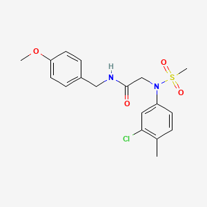 molecular formula C18H21ClN2O4S B3676149 N~2~-(3-chloro-4-methylphenyl)-N~1~-(4-methoxybenzyl)-N~2~-(methylsulfonyl)glycinamide 