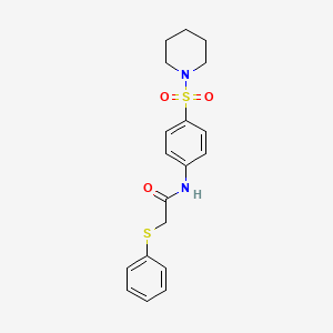 2-(phenylthio)-N-[4-(1-piperidinylsulfonyl)phenyl]acetamide