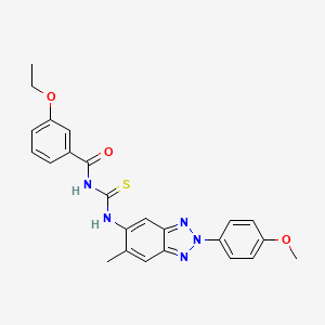 molecular formula C24H23N5O3S B3676163 3-ethoxy-N-({[2-(4-methoxyphenyl)-6-methyl-2H-1,2,3-benzotriazol-5-yl]amino}carbonothioyl)benzamide CAS No. 6444-23-1