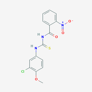 N-{[(3-chloro-4-methoxyphenyl)amino]carbonothioyl}-2-nitrobenzamide