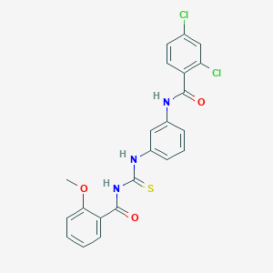 2,4-dichloro-N-[3-({[(2-methoxybenzoyl)amino]carbonothioyl}amino)phenyl]benzamide