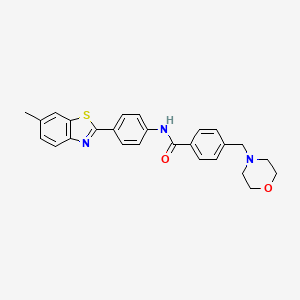 molecular formula C26H25N3O2S B3676247 N-[4-(6-methyl-1,3-benzothiazol-2-yl)phenyl]-4-(4-morpholinylmethyl)benzamide 