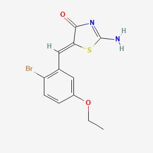 molecular formula C12H11BrN2O2S B3676256 5-(2-bromo-5-ethoxybenzylidene)-2-imino-1,3-thiazolidin-4-one 