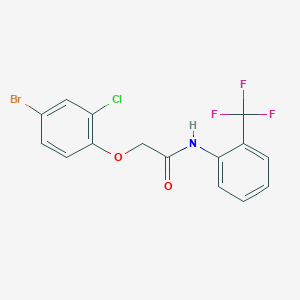 molecular formula C15H10BrClF3NO2 B3676268 2-(4-bromo-2-chlorophenoxy)-N-[2-(trifluoromethyl)phenyl]acetamide 