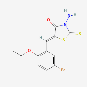 molecular formula C12H11BrN2O2S2 B3676272 3-amino-5-(5-bromo-2-ethoxybenzylidene)-2-thioxo-1,3-thiazolidin-4-one 