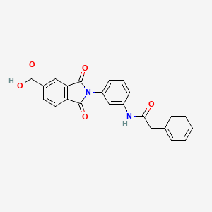 molecular formula C23H16N2O5 B3676279 1,3-dioxo-2-{3-[(phenylacetyl)amino]phenyl}-5-isoindolinecarboxylic acid 