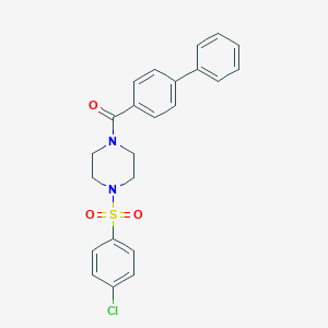 molecular formula C23H21ClN2O3S B367628 Biphenyl-4-yl{4-[(4-chlorophenyl)sulfonyl]piperazin-1-yl}methanone CAS No. 423732-18-7