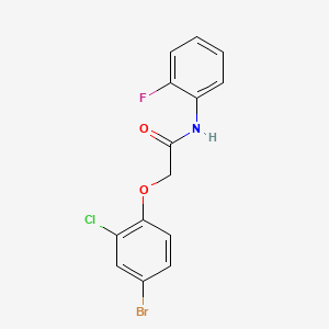 molecular formula C14H10BrClFNO2 B3676316 2-(4-bromo-2-chlorophenoxy)-N-(2-fluorophenyl)acetamide 