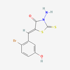 molecular formula C10H7BrN2O2S2 B3676326 3-amino-5-(2-bromo-5-hydroxybenzylidene)-2-thioxo-1,3-thiazolidin-4-one 