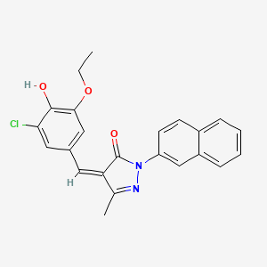molecular formula C23H19ClN2O3 B3676337 4-(3-chloro-5-ethoxy-4-hydroxybenzylidene)-5-methyl-2-(2-naphthyl)-2,4-dihydro-3H-pyrazol-3-one 