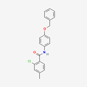 molecular formula C21H18ClNO2 B3676341 N-[4-(benzyloxy)phenyl]-2-chloro-4-methylbenzamide 