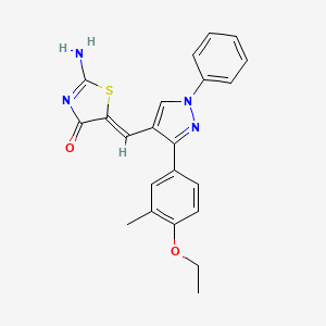 molecular formula C22H20N4O2S B3676361 5-{[3-(4-ethoxy-3-methylphenyl)-1-phenyl-1H-pyrazol-4-yl]methylene}-2-imino-1,3-thiazolidin-4-one 