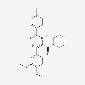 molecular formula C24H28N2O4 B3676368 N-[2-(3,4-dimethoxyphenyl)-1-(1-piperidinylcarbonyl)vinyl]-4-methylbenzamide 
