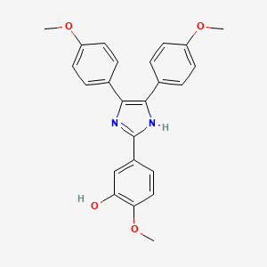 molecular formula C24H22N2O4 B3676378 5-[4,5-bis(4-methoxyphenyl)-1H-imidazol-2-yl]-2-methoxyphenol 