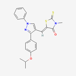 molecular formula C23H21N3O2S2 B3676395 5-{[3-(4-isopropoxyphenyl)-1-phenyl-1H-pyrazol-4-yl]methylene}-3-methyl-2-thioxo-1,3-thiazolidin-4-one 