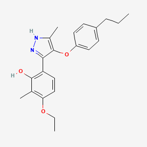 molecular formula C22H26N2O3 B3676437 3-ethoxy-2-methyl-6-[5-methyl-4-(4-propylphenoxy)-1H-pyrazol-3-yl]phenol 