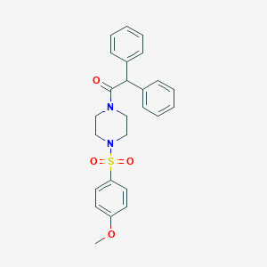 molecular formula C25H26N2O4S B367644 1-(Diphenylacetyl)-4-[(4-methoxyphenyl)sulfonyl]piperazine CAS No. 423738-60-7