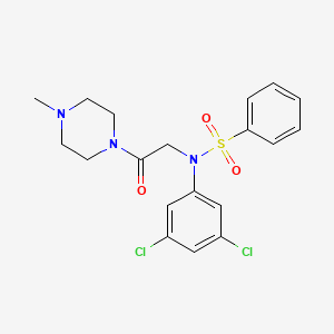 molecular formula C19H21Cl2N3O3S B3676461 N-(3,5-dichlorophenyl)-N-[2-(4-methyl-1-piperazinyl)-2-oxoethyl]benzenesulfonamide 
