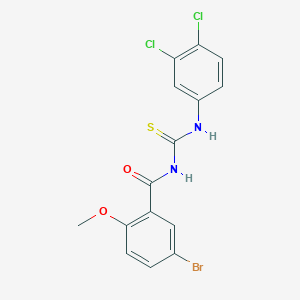 molecular formula C15H11BrCl2N2O2S B3676475 5-bromo-N-{[(3,4-dichlorophenyl)amino]carbonothioyl}-2-methoxybenzamide CAS No. 426231-03-0