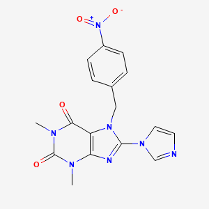 molecular formula C17H15N7O4 B3676482 8-(1H-imidazol-1-yl)-1,3-dimethyl-7-(4-nitrobenzyl)-3,7-dihydro-1H-purine-2,6-dione 