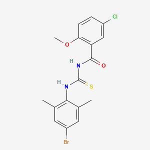 molecular formula C17H16BrClN2O2S B3676483 N-{[(4-bromo-2,6-dimethylphenyl)amino]carbonothioyl}-5-chloro-2-methoxybenzamide 