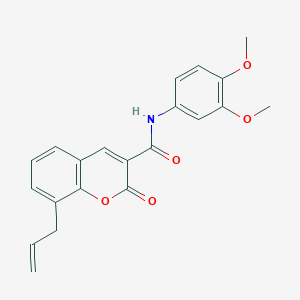 molecular formula C21H19NO5 B3676488 8-allyl-N-(3,4-dimethoxyphenyl)-2-oxo-2H-chromene-3-carboxamide 