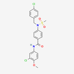 molecular formula C22H20Cl2N2O4S B3676510 4-[(4-chlorobenzyl)(methylsulfonyl)amino]-N-(3-chloro-4-methoxyphenyl)benzamide 