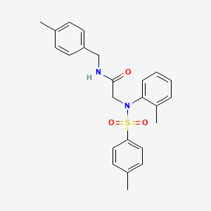 molecular formula C24H26N2O3S B3676518 N~1~-(4-methylbenzyl)-N~2~-(2-methylphenyl)-N~2~-[(4-methylphenyl)sulfonyl]glycinamide 