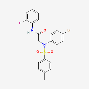 molecular formula C21H18BrFN2O3S B3676520 N~2~-(4-bromophenyl)-N~1~-(2-fluorophenyl)-N~2~-[(4-methylphenyl)sulfonyl]glycinamide 