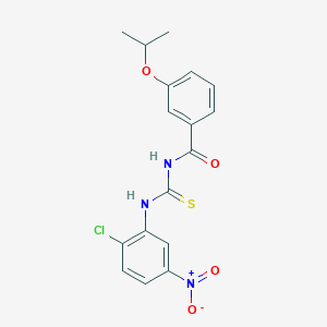 molecular formula C17H16ClN3O4S B3676548 N-{[(2-chloro-5-nitrophenyl)amino]carbonothioyl}-3-isopropoxybenzamide 