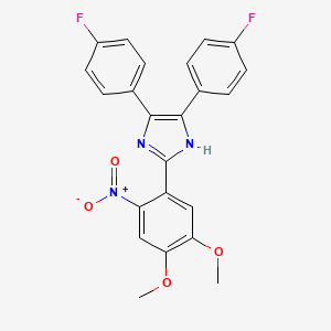 molecular formula C23H17F2N3O4 B3676554 2-(4,5-dimethoxy-2-nitrophenyl)-4,5-bis(4-fluorophenyl)-1H-imidazole 