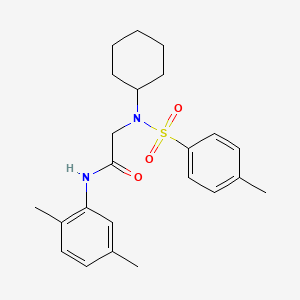 molecular formula C23H30N2O3S B3676574 N~2~-cyclohexyl-N~1~-(2,5-dimethylphenyl)-N~2~-[(4-methylphenyl)sulfonyl]glycinamide 