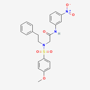 molecular formula C23H23N3O6S B3676582 N~2~-[(4-methoxyphenyl)sulfonyl]-N~1~-(3-nitrophenyl)-N~2~-(2-phenylethyl)glycinamide 