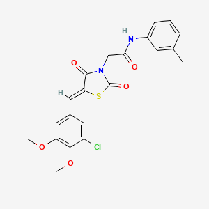 molecular formula C22H21ClN2O5S B3676585 2-[5-(3-chloro-4-ethoxy-5-methoxybenzylidene)-2,4-dioxo-1,3-thiazolidin-3-yl]-N-(3-methylphenyl)acetamide 