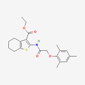 molecular formula C22H27NO4S B3676588 ethyl 2-{[(mesityloxy)acetyl]amino}-4,5,6,7-tetrahydro-1-benzothiophene-3-carboxylate 