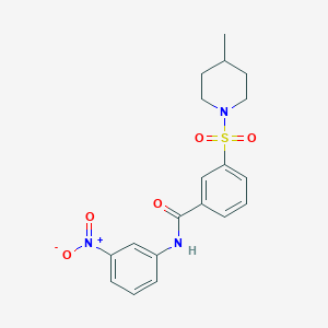 molecular formula C19H21N3O5S B3676604 3-[(4-methyl-1-piperidinyl)sulfonyl]-N-(3-nitrophenyl)benzamide 