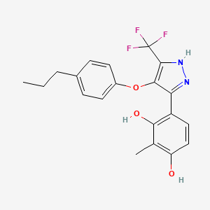 2-methyl-4-[4-(4-propylphenoxy)-5-(trifluoromethyl)-1H-pyrazol-3-yl]-1,3-benzenediol